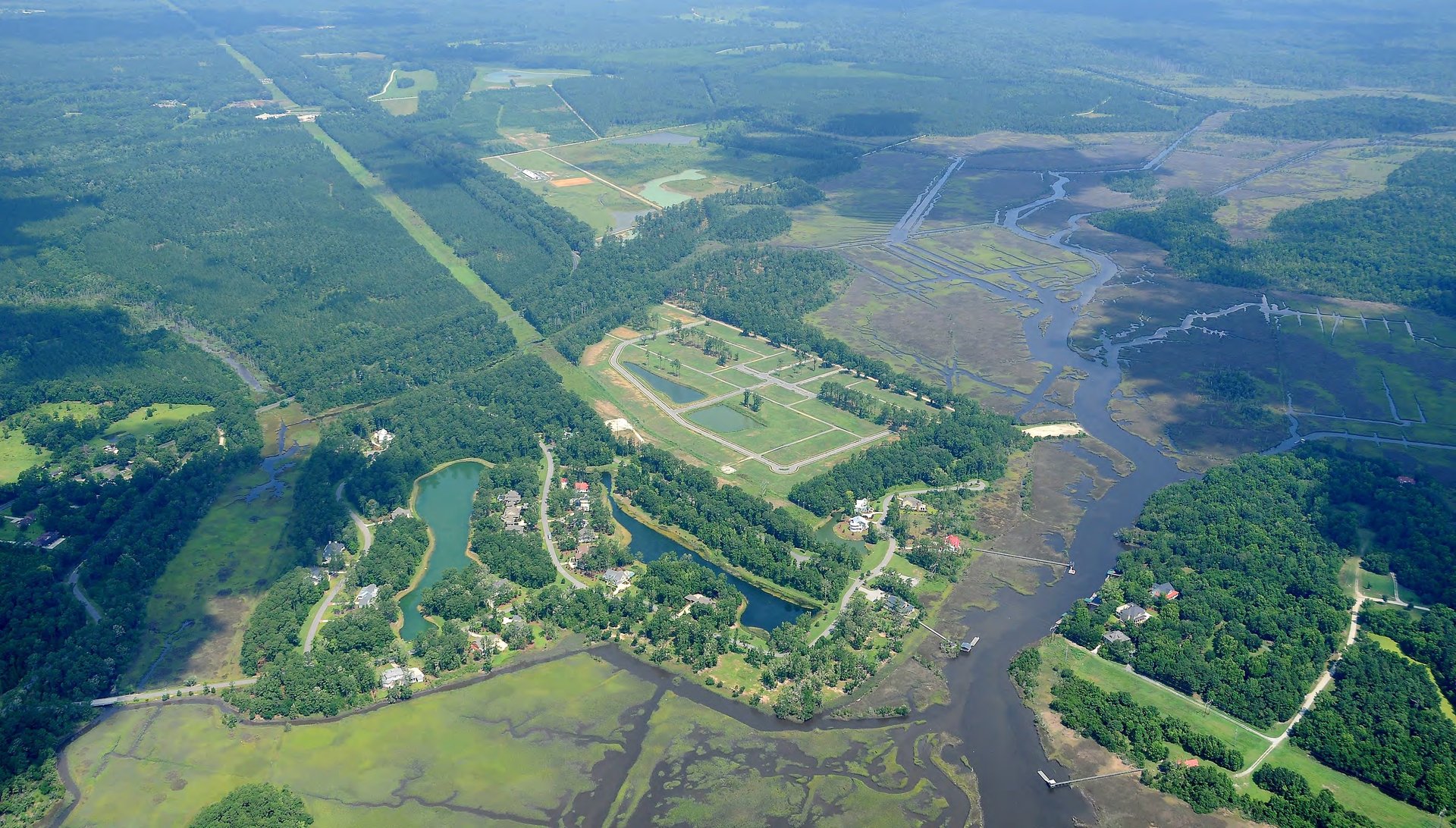 Aerial view of Poplar Grove community